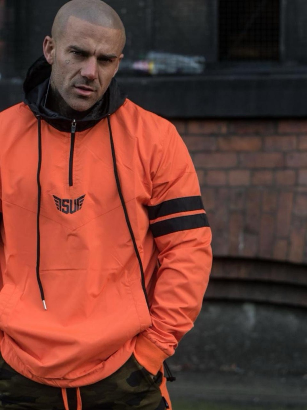 New With Tags RARE Size Up Apparel Orange & Black anorak windbreaker jacket - Picture 3 of 5